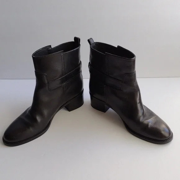 J.Crew Parker black leather ankle boots size 9 - Picture 3 of 10